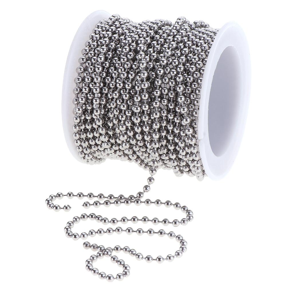 Stainless Steel Ball Chain Necklace Chain Ball Bead 39ft Bead Chain Ball  Chain Bulk Bead Chain Roll for Jewelry Making Necklace Keychain Dog Tag  Chain DIY Crafts 
